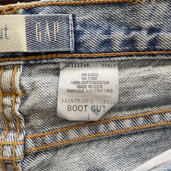 Vintage Y2K GAP Boot Cut Jeans Floral Applique Size 1 | 26x29 RARE 90s Distress - Picture 6 of 10